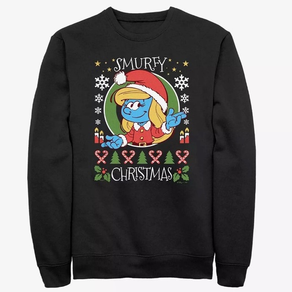 Zuni Tops - Zuni The Smurfs Merry Christmas Smurfette Sweatshirt Unisex Size 2XL